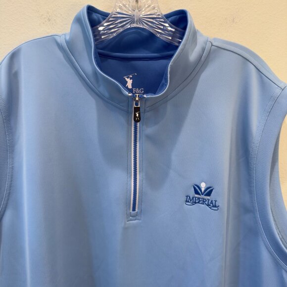 Imperial F&G Tech Men’s 1/4 Zip Golf Vest Blue Performance XXL Casual Comfort - Picture 3 of 13